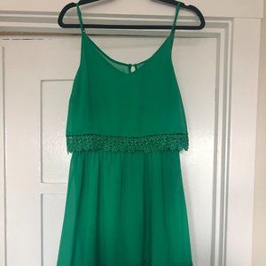 Bright Green Thigh-Length Summer Dress